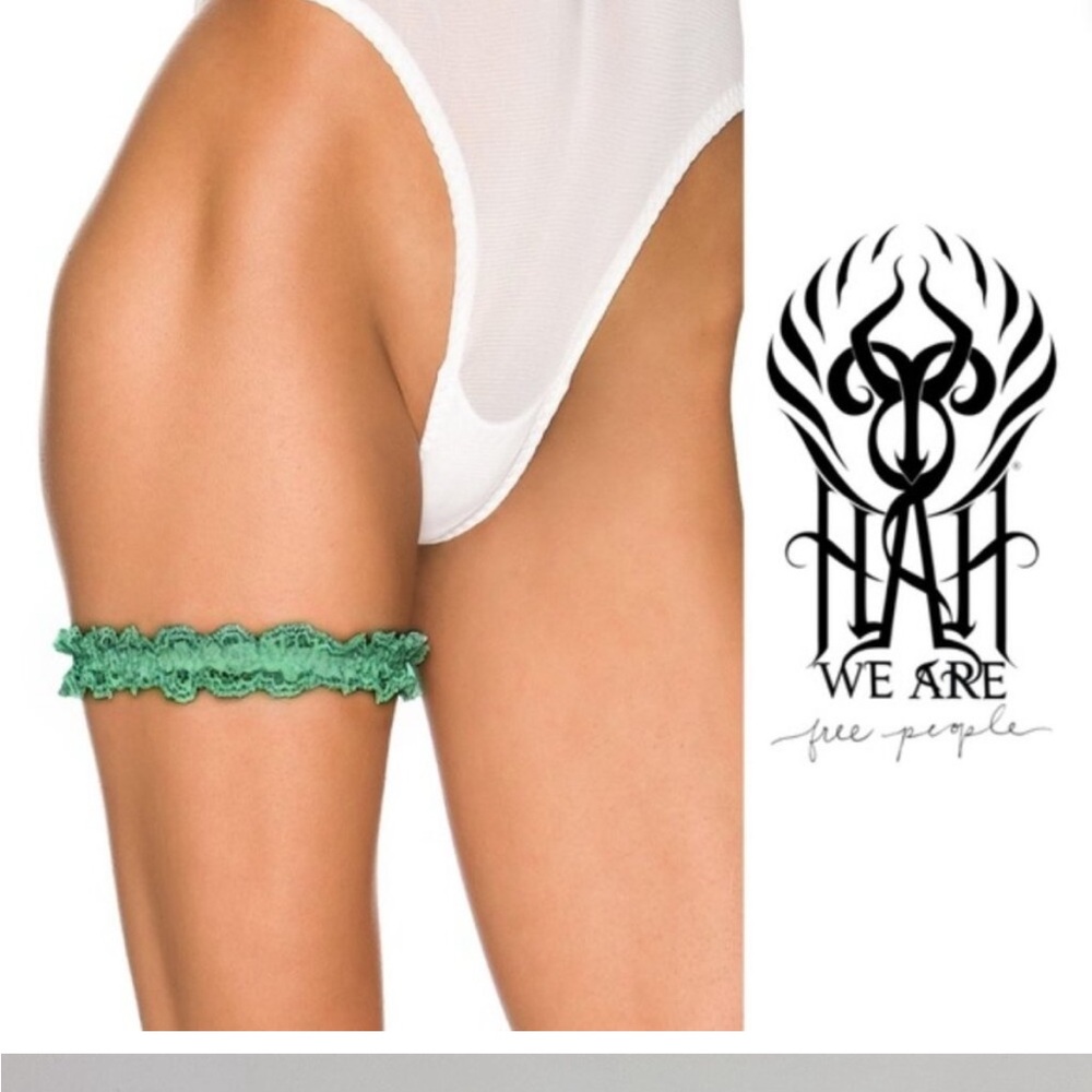 We Are HAH NWT Free People One & Done Garter - Emerald Green - OS
